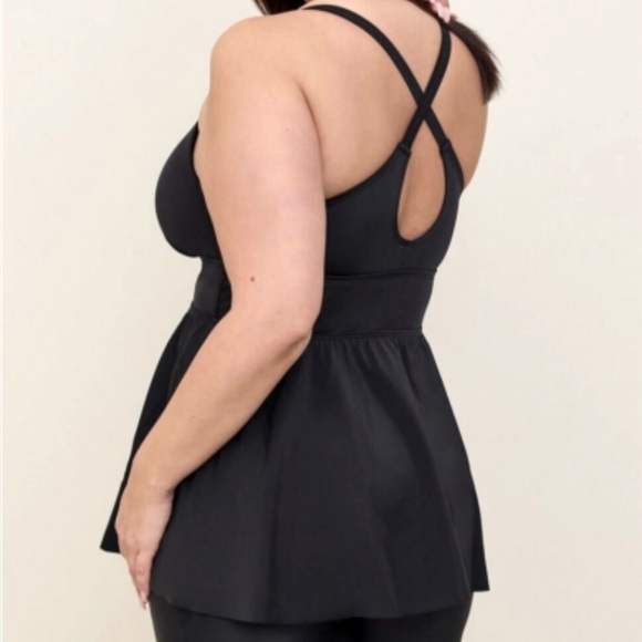 Torrid Black Peplum Tankini Swim Top - Size 1 D/DD - Picture 3 of 6